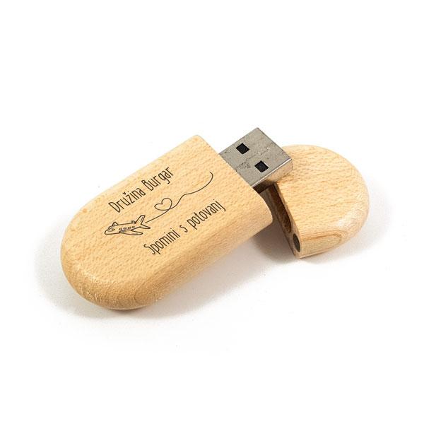 Leseni USB ključ z gravuro U04