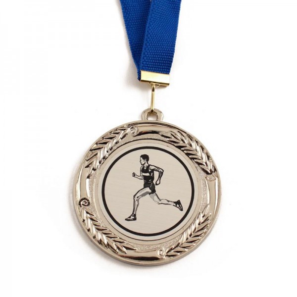 Kovinska medalja za športnike, srebrna, premer 8 cm