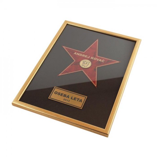 Plaketa Hollywoodska zvezda, 25 x 35 cm + GRAVIRANJE