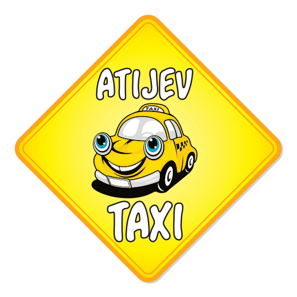 Nalepka za avto Atijev taxi