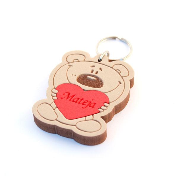 Obesek za ključe Medvedek s srčkom