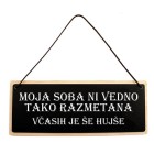 Tablica za vrata Moja soba ni vedno tako razmetana
