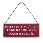 Tablica za vrata Moja soba ni vedno tako razmetana