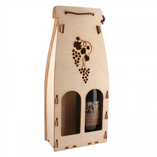 Darilna embalaža za vino, za 2 steklenici 0,75 L z gravuro